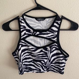 Zebra print cut out top